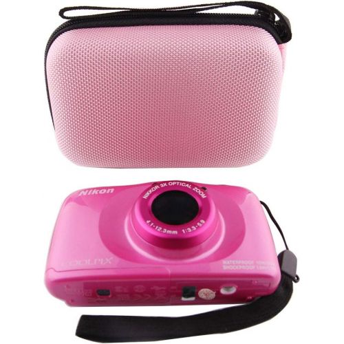  WERJIA Hard EVA Travel Case for Nikon Coolpix W150/W100 Digital Camera (Large, Pink)