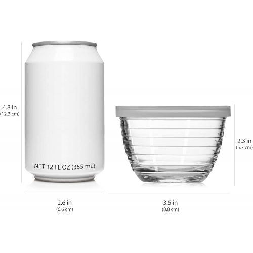  [아마존베스트]Libbey Small Glass Bowls with Lids, 6.25 ounce, Set of 8, Clear, 3.45-inch -