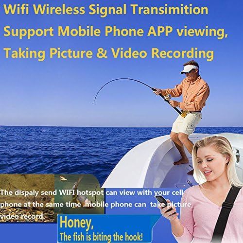  [아마존베스트]Haiyu HD WiFi Wireless 30M Underwater Fishing Camera Video Recording for iOS Android APP Support Video Recording and Photo with 1000TVL Camera