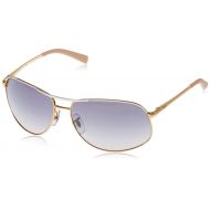 Ray-Ban RB3387 - 077/7B Sunglasses Gold White w/ Blue/Silver Gradient Lens 64mm
