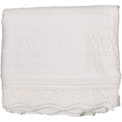  Suma White or Ivory Baby Christening Shawl, Baptism Blanket 40 X 50