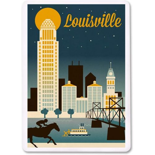  Lantern Press Louisville, Kentucky, Retro Skyline Classic Series 109006 (Playing Card Deck, 52 Card Poker Size with Jokers)