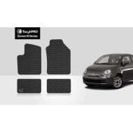 ToughPRO Floor Mats Set for Fiat 500 - All Weather - Heavy Duty - Black Rubber - 2012-2013-2014-2015-2016-2017-2018