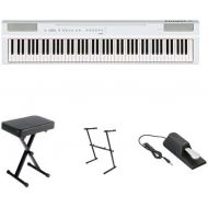 Yamaha P125 Digital Piano Bundle with Z Stand, Bench and Sustain Pedal, White