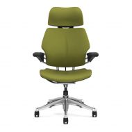 Freedom Chair Humanscale Freedom Office Desk Chair with Headrest F213 Advanced Duron Arms Aluminum Frame Sage Green Wave Fabric GEL Seat F213AW415-G - Standard Casters