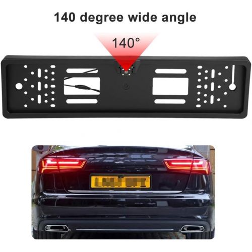  Kimiss Licence Plate with Camera, Car Licence Plate Holder with 140° Full HD Reversing Camera, IP67 Waterproof, with Infrared IR Support, Night Vision Mode, A