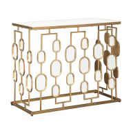 Signature Design by Ashley Ashley Furniture Signature Design - Majaci Console Table - Contemporary - Antique Gold Metal - Mirrored Glasstop and Accents