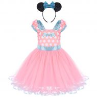 FYMNSI Baby Girls Toddlers Polka Dots Minnie Birthday Tutu Dress Halloween Costume Outfits+Sequined Headband 2 Years