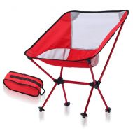 Shengjuanfeng Portable Beach Camping Compact Backpacking Portable Folding Chair with Carry Bag for Fishing Hiking Picnic Garden，Super Comfort,Easy to Setup (Color : Red+White Net)