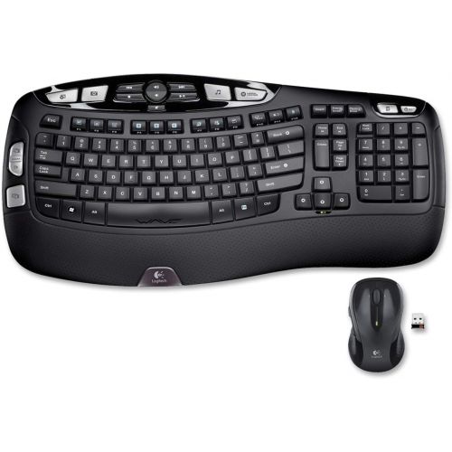 로지텍 Logitech MK550 Wireless Wave Keyboard and Mouse Bundle with Waverest Gel Wrist Pad and Gel Mouse Pad