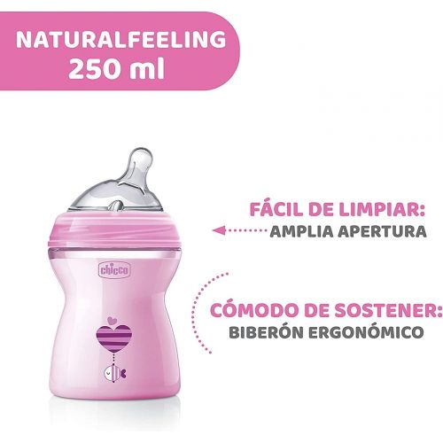 치코 Natural Feeling Chicco Baby Bottle 250ml 2Mesi + Bimba