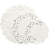 Juvale Lace Doilies Paper - 150-Piece Round Decorative Paper Placemats Bulk for Cake, Desert, Wedding, Tableware Decoration - 3 Assorted Sizes, 50 Pieces of Each Size, 6.5-Inch, 8.5-Inch,
