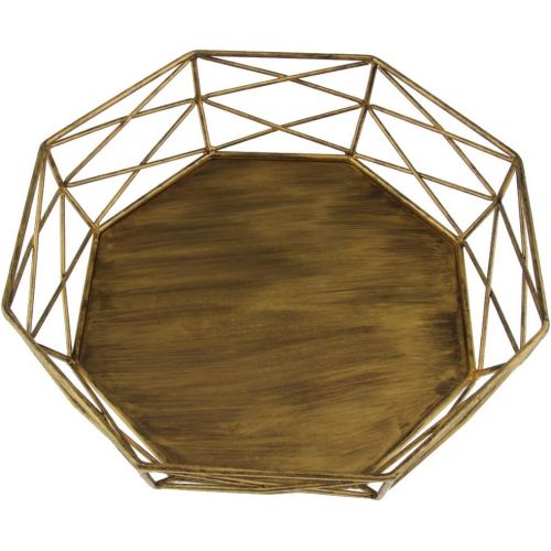  LOVIVER Geometric Shape Tray for Dessert Hollow Out Table Decorating Basket Cake Stands Vintage Style - Gold
