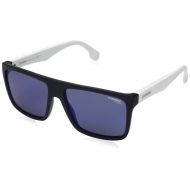 Carrera Mens Ca5039s Rectangular Sunglasses, Matte White/Blue Sky Mirror, 58 mm