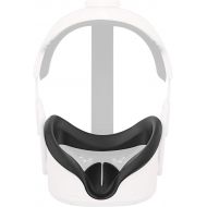 [아마존베스트]Esimen VR Silicone Mask Pad & Face Cover for Oculus Quest 2 Face Cushion Sweatproof Washable,Standard Eye Pad, Light Blocking (Black)