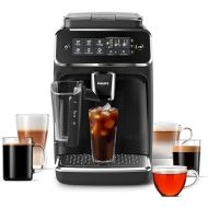 Philips 3200 Series Fully Automatic Espresso Machine - LatteGo Milk Frother & Iced Coffee, 5 Coffee Varieties, Intuitive Touch Display, Black, (EP3241/74)