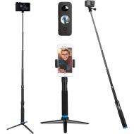 [아마존베스트]TELESIN 35.5 Selfie Stick Monopod Compatible with GoPro, Selfie Pole with Strong Tripod Mount Adapter and Cellphone & Digital Compacts for Hero 9 8 7 6 5 4 3+, Insta 360 One R, DJI