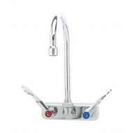 T&S Brass B-1146-04 Wall Mount Workboard Faucet with 4-Inch Centers, Swivel Gooseneck and 4-Inch Wrist Action Handles