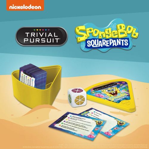  [아마존베스트]USAOPOLY Trivial Pursuit Spongebob Squarepants Quickplay Edition | Trivia Game Questions from Nickelodeons Spongebob Squarepants | 600 Questions & Die in Travel Container | Officially Licen