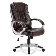 Goodyusstore Simply Relax, Work, Study Executive Ergonomic Office Chair PU Leather High Back Computer Desk Task Full Comfort Fully Adjustable 360 Degree Rotation (Mocha)