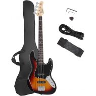 [아마존베스트]GLARRY 4 String GJazz Electric Bass Guitar Full Size Right Handed with Guitar Bag, Amp Cord and Beginner Kits (Sunset)…