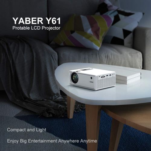  Projector, YABER Y61 WiFi Mini Projector 5500 Lux Full HD 1080P and 200 Supported, Portable Wireless Mirroring Projector for iOS/Android/TV Stick/PS4/PC Home & Outdoor