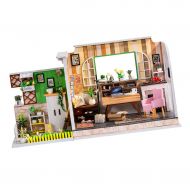 B Blesiya DIY Dollhouse Wooden Miniature Furniture Kit 1:24 Scale Studio with Light Great