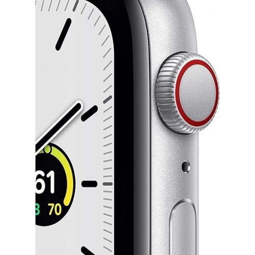 애플 Apple Watch SE (GPS + Cellular, 40mm) - Silver Aluminum Case with White Sport Band (Renewed)