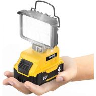 Ecarke Cordless Battery Light for DeWalt 20V Handheld Flashlight LED Work Light - 20W 2000LM Tools for Working in Dark Environments,Outdoor Camping,Hiking, Fishing,Hunting