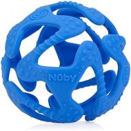 Nuby 100% Silicone Tuggy Teether Ball, 6 Months + (Blue)