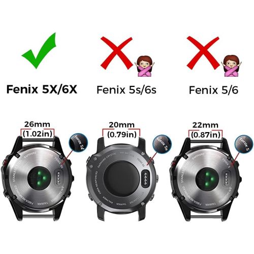  [아마존베스트]Notocity Compatible Fenix 5X Band 26mm Width Soft Silicone Watch Strap for Fenix 5X Plus/Fenix 6X/Fenix 6X Pro/Fenix 3/Fenix 3 HR/Tactix/Descent MK1/D2 Delta PX/D2 Charlie-3pcs