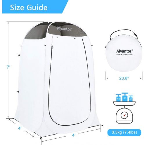  Alvantor Shower Tent Changing Room Outdoor Toilet Privacy Pop Up Camping Dressing Portable Shelter Teflon Coating Fabric 4’x4’x7 Patent