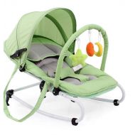 JBHURF Baby Rocking Chair Childrens Cradle Bed Baby Travel Recliner Cradle (Color : Green1)