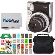 Fujifilm INSTAX Mini 90 Neo Classic Instant Camera (Black) + Fujifilm Instax Mini Instant Film (20 Exposures) + Compact Camera Case + Sticker Frames Sports Package + Photo4Less Cle