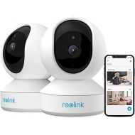 REOLINK Home Security Camera System, 3MP HD Plug-in Indoor WiFi Pan Tilt Pet Camera, Baby Monitor, Night Vision, 2 Way Audio, Smart Human/Pet Detection, Local microSD Card Storage, E1(2 Pack)