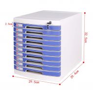 ZCCWJG File Cabinet, Desktop high Drawer Office Storage Box can be Locked (10 Layers)