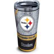 Tervis 1266676 NFL Pittsburgh Steelers Edge Stainless Steel Tumbler with Clear and Black Hammer Lid 20oz, Silver
