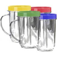 Lutema Replacement Juicer Cups 16oz. - Party Cup Mugs Compatible with Original Magic Bullet … (4 Pack)