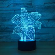 KAIYED 3D Night Light Lily Flower 3D Night Light 7Colors Christmas Gifts Mood Lamp Touch Girl Child Living/Bedroom Table Desk Sleeping Lighting