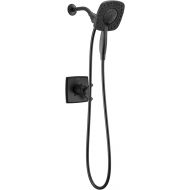 Delta Faucet Ashlyn 17 Series Dual-Function Shower Trim Kit with 2-Spray Touch-Clean In2ition 2-in-1 Hand Held Shower Head with Hose, Matte Black T17264-BL-I (Valve Not Included)