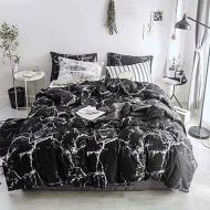 [아마존베스트]Wellboo Black Marble Comforter Sets Black and White Marble Quilts Twin Adults Women Men Bedding Modern Abstract Comforter Cotton Organic Luxury Gothic Chic Warm Soft with 2 Pillowc
