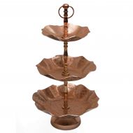 Esca di Luce Rose Gold Flared Metal 3 Tier Cake Stand for Weddings, Parties, Events and Desserts - Three Tiered Serving Tray for Tea Party and Baby Shower