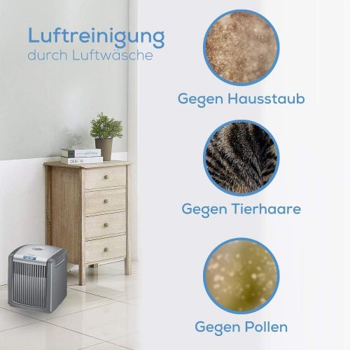  [아마존베스트]Beurer LW 230 Air Purifier, Humidifier and Purifier in One Device for Rooms up to 40 m², Washes House Dust, Pollen, Pet Hair and Odours from the Air, Black