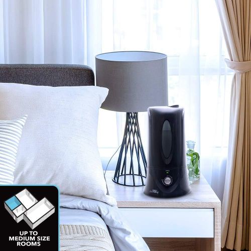  Air Innovations MH-408 Black 1.1 Gal. Cool Mist Humidifier for Medium Rooms  Up to 400 sq. ft Sized