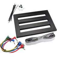 Exceart 1 Set Guitar Pedal Board Fastener Tapes Power Bracket Cable Set (Black)