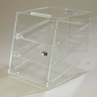 Carlisle SPD303KD07 Acrylic Unassembled Three Tray Pastry Display Case with Self Serve Front and Back Door, 18 Length x 14 Width x 17-1/2 Height, Clear