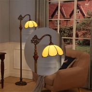 Hyun times table lamp 12-inch Tiffany Retro Floor Lamp Stained Glass Lamp Petal Shape Floor Lamp Elegant Luxury Floor Lamp - Ideal for Bedside&Bedroom Use