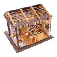 Prettyia 1/24 Dollhouse Miniature DIY Sushi Restaurant House Kit Creative Room Perfect DIY Gift for Friends Lovers and Families