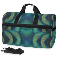 All agree Peacock Feather Gym Bags for Men&Women Duffel Bag Weekender Bag with Shoe Compartment