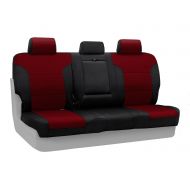Coverking Custom Fit Rear 60/40 Back Seat Cover for Select Toyota Camry Models - Neosupreme (Wine with Black Sides)